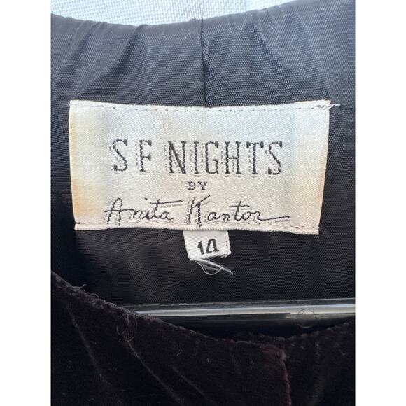 American Vintage SF Nights by Anita Kantor velvet formal dress large - Picture 11 of 16